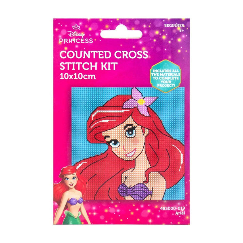 Disney Counted Cross Stitch Mini Kit 10x10cm - Ariel