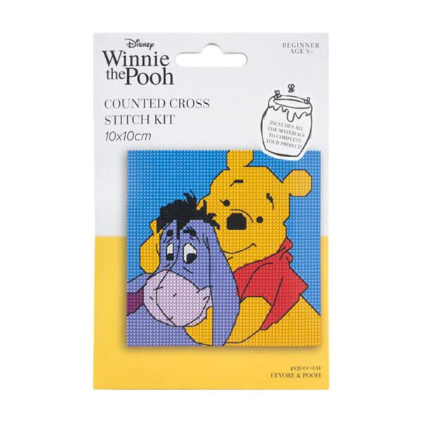 Disney Counted Cross Stitch Mini Kit 10x10cm - Pooh & Eeyore