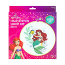 Disney Half Stitch Printed Hoop Art Kit 20cm -  Ariel