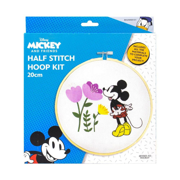 Disney Half Stitch Printed Hoop Art Kit 20cm - Mickey