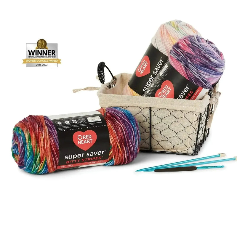 Red Heart Super Saver Bitty Stripes Grapey