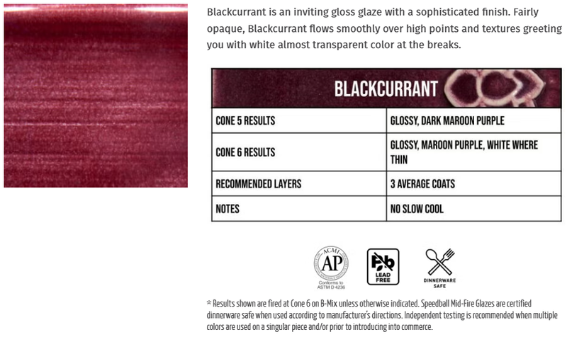 Speedball Mid-Fire Glaze 473ml - Blackcurrent