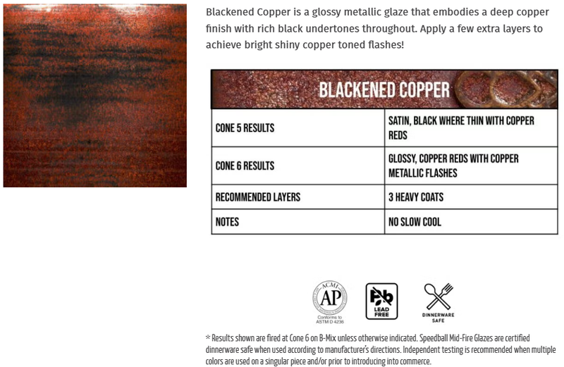 Speedball Mid-Fire Glaze 473ml - Blackened Copper
