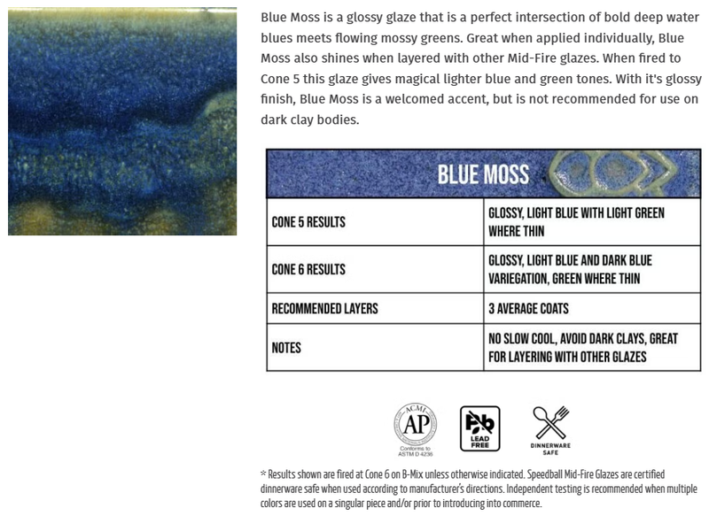 Speedball Mid-Fire Glaze 473ml - Blue Moss