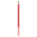 A single cosmetic pencil with a pink body, featuring white printed text and a black tip, shown vertically against a plain white background.