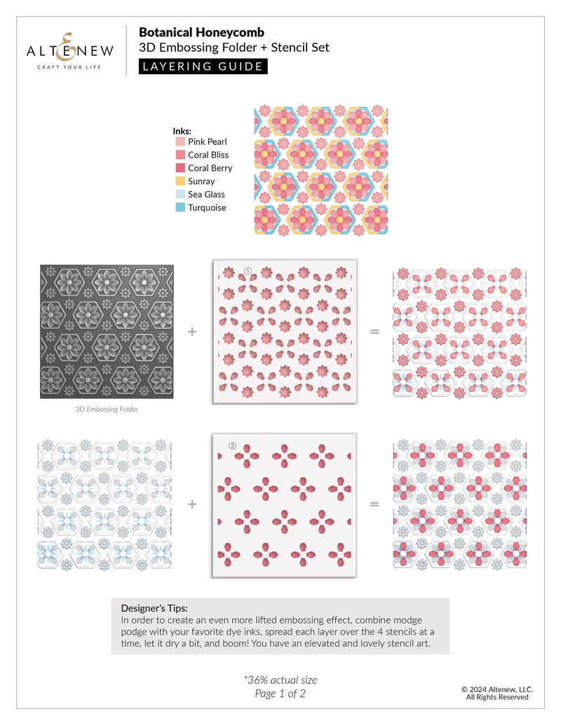Altenew Botanical Honeycomb Botanical 3D Embossing Folder*