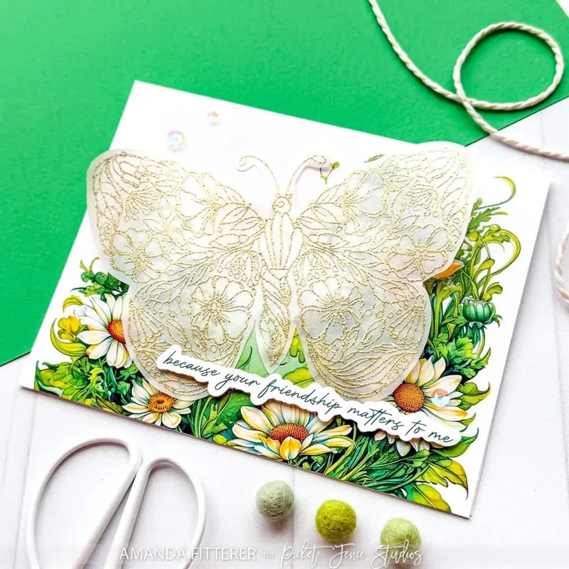 Picket Fence Studios Clear Stamp - Sending You Butterfly Kisses