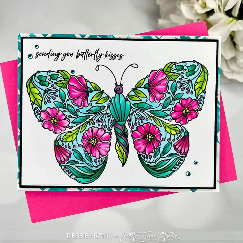 Picket Fence Studios Clear Stamp - Sending You Butterfly Kisses