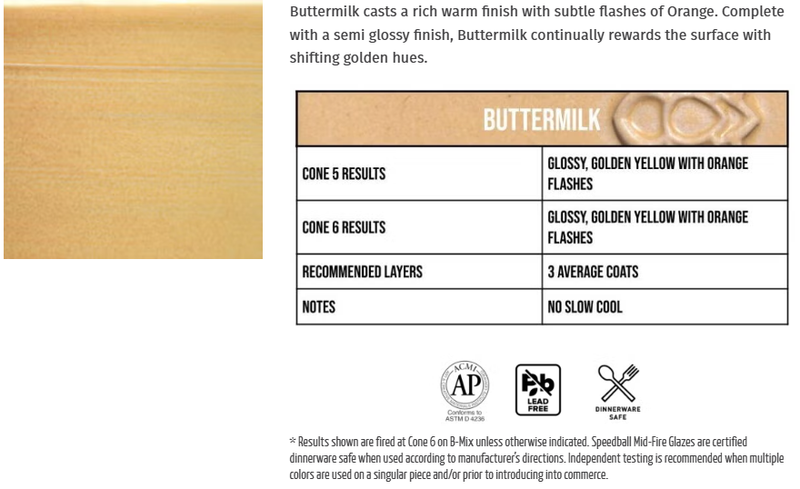 Speedball Mid-Fire Glaze 473ml - Buttermilk