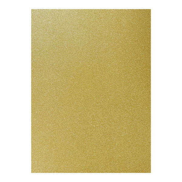 Poppy Crafts A4 Premium Glitter Cardstock 10 Pack - Soft Gold