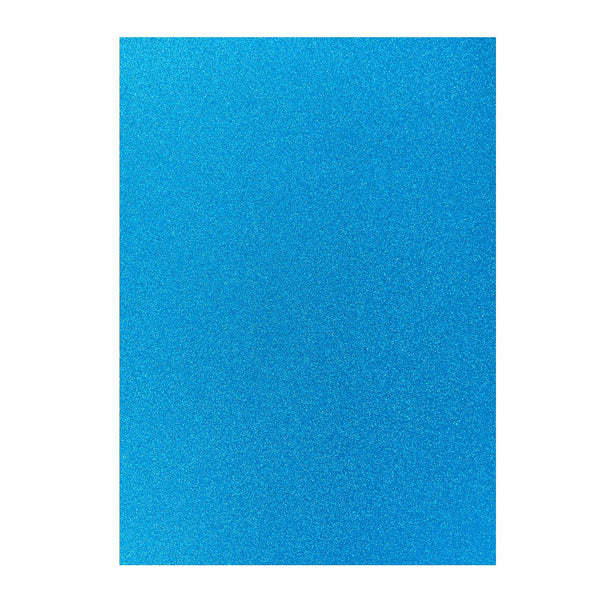 Poppy Crafts A4 Premium Glitter Cardstock 10 Pack - Beautiful Blue