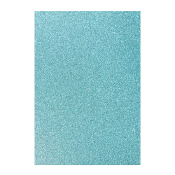 Poppy Crafts A4 Premium Glitter Cardstock 10 Pack - Ice Blue