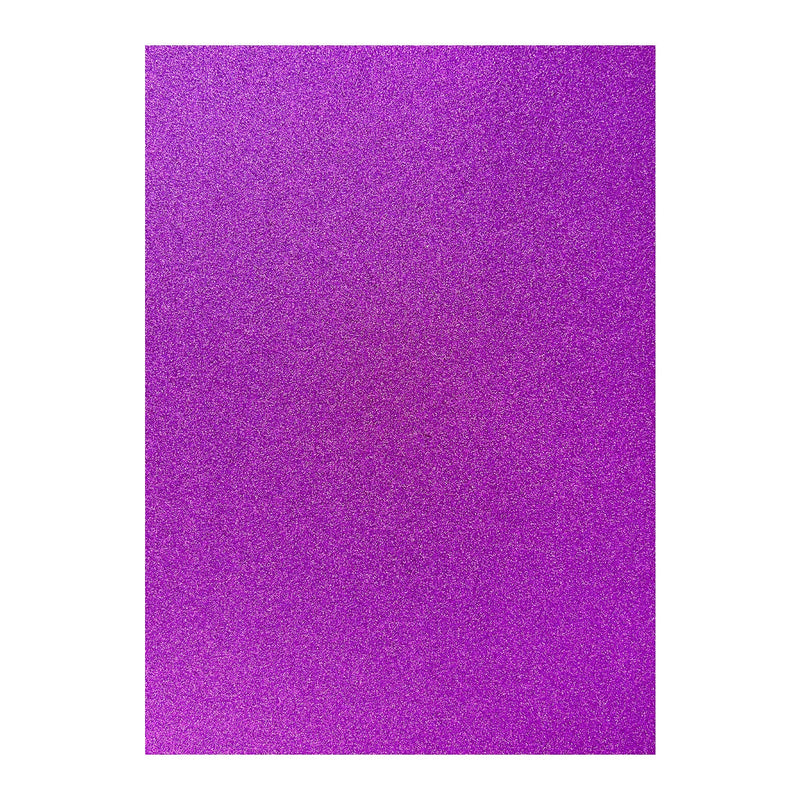 Poppy Crafts A4 Premium Glitter Cardstock 10 Pack - Purple Purple