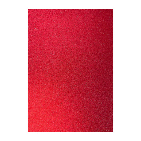 Poppy Crafts A4 Premium Glitter Cardstock 10 Pack - Red