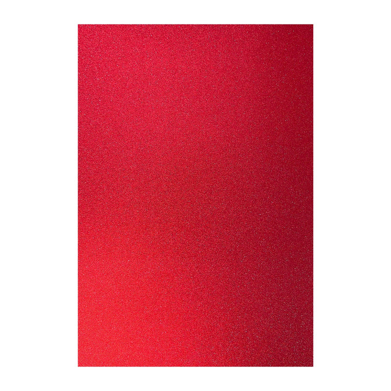 Poppy Crafts A4 Premium Glitter Cardstock 10 Pack - Red