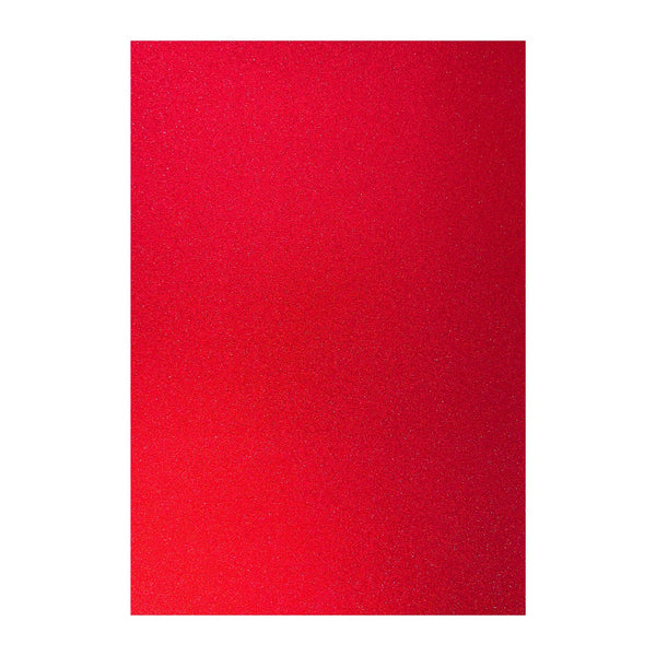 Poppy Crafts A4 Premium Glitter Cardstock 10 Pack - Crimson