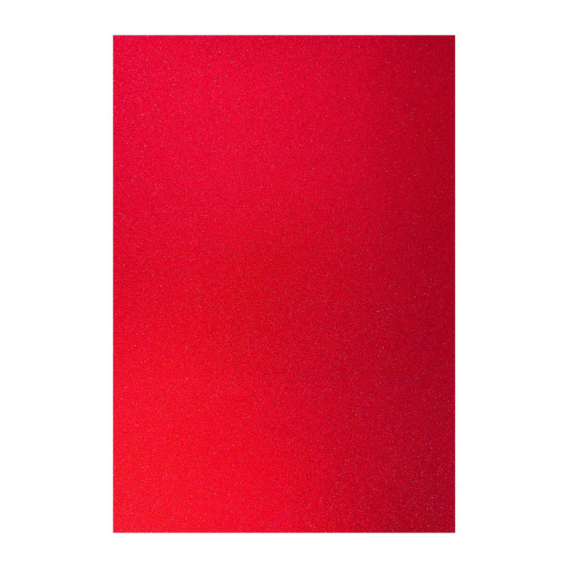 Poppy Crafts A4 Premium Glitter Cardstock 10 Pack - Crimson