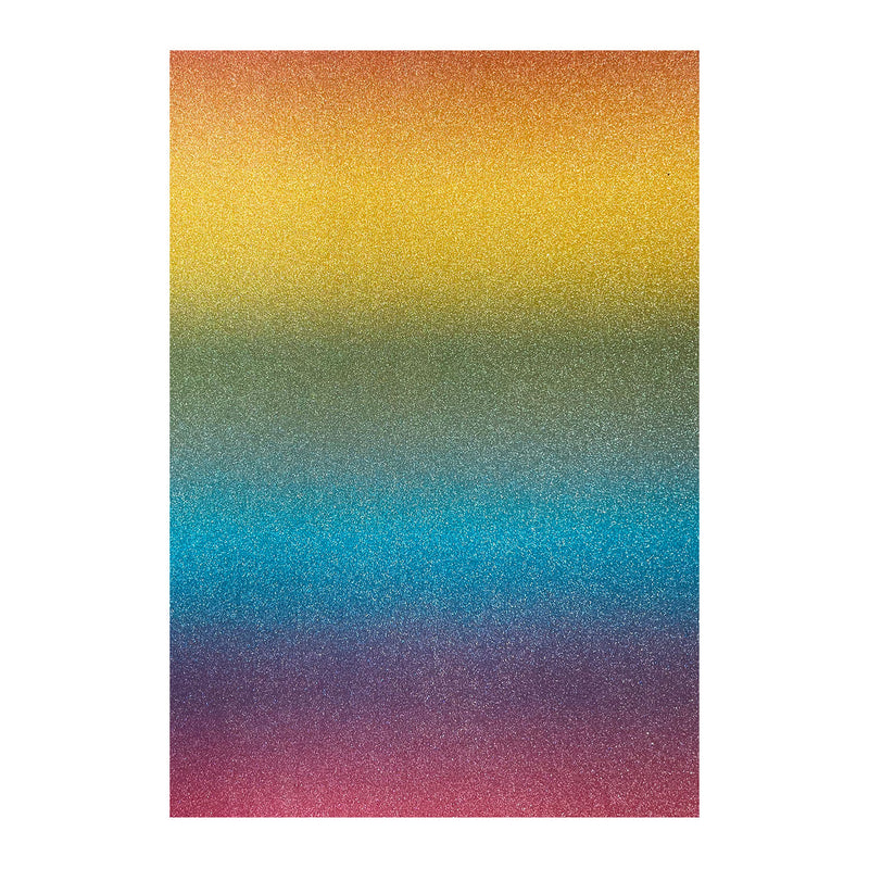 Poppy Crafts Letter Size Premium Ombre Glitter Cardstock 10 Pack - Rainbow