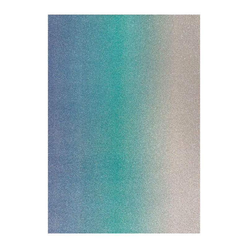 Poppy Crafts A4 Premium Ombre Glitter Cardstock 10 Pack - Winter Sky