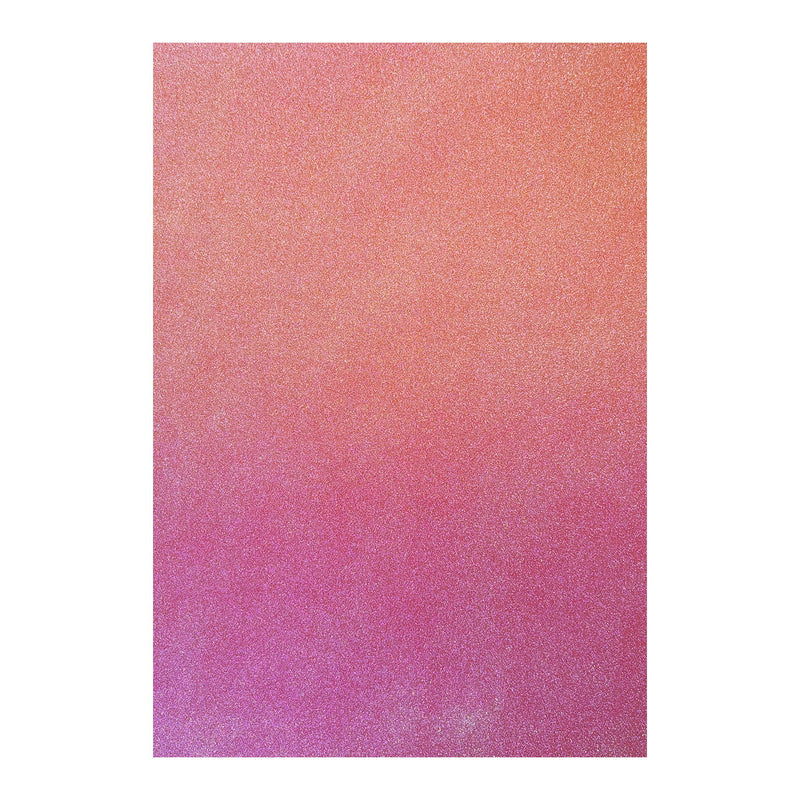 Poppy Crafts A4 Premium Ombre Glitter Cardstock 10 Pack - Pink Sunset