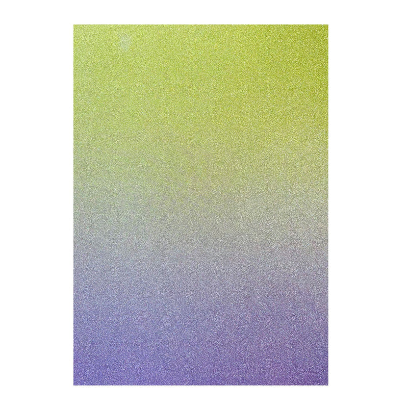 Poppy Crafts A4 Premium Ombre Glitter Cardstock 10 Pack - Persian Shield