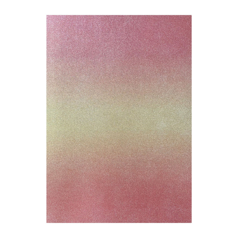 Poppy Crafts A4 Premium Ombre Glitter Cardstock 10 Pack - Sunrise