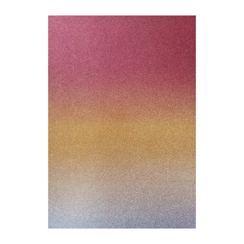 Poppy Crafts A4 Premium Ombre Glitter Cardstock 10 Pack - Sunrise