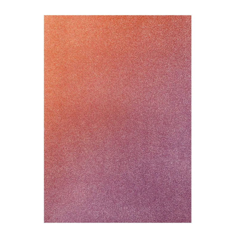 Poppy Crafts A4 Premium Ombre Glitter Cardstock 10 Pack - Unicorn