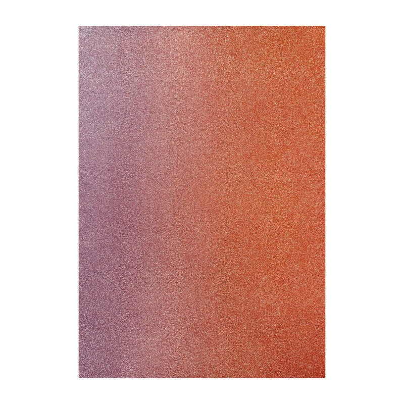 Poppy Crafts A4 Premium Ombre Glitter Cardstock 10 Pack - Unicorn