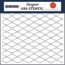 Carta Bella Seashore Stencil 6"X6" Smooth Sailing Waves