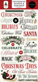 Carta Bella Chipboard 6"X13" Words & Phrases, A Vintage Christmas