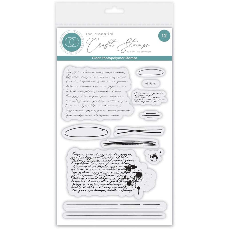 Craft Consortium Photopolymer Stamp set Handwritting, Journaling Phase 2