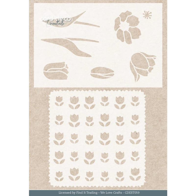 Find It Trading Card Deco Essentials Stencil Tulips A5, Tulip Dreams