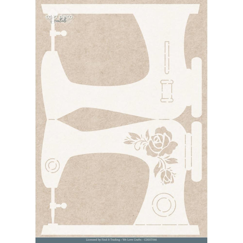 Find It Trading Card Deco Essentials Stencil Sewing Machine A4, Sewing Serenity
