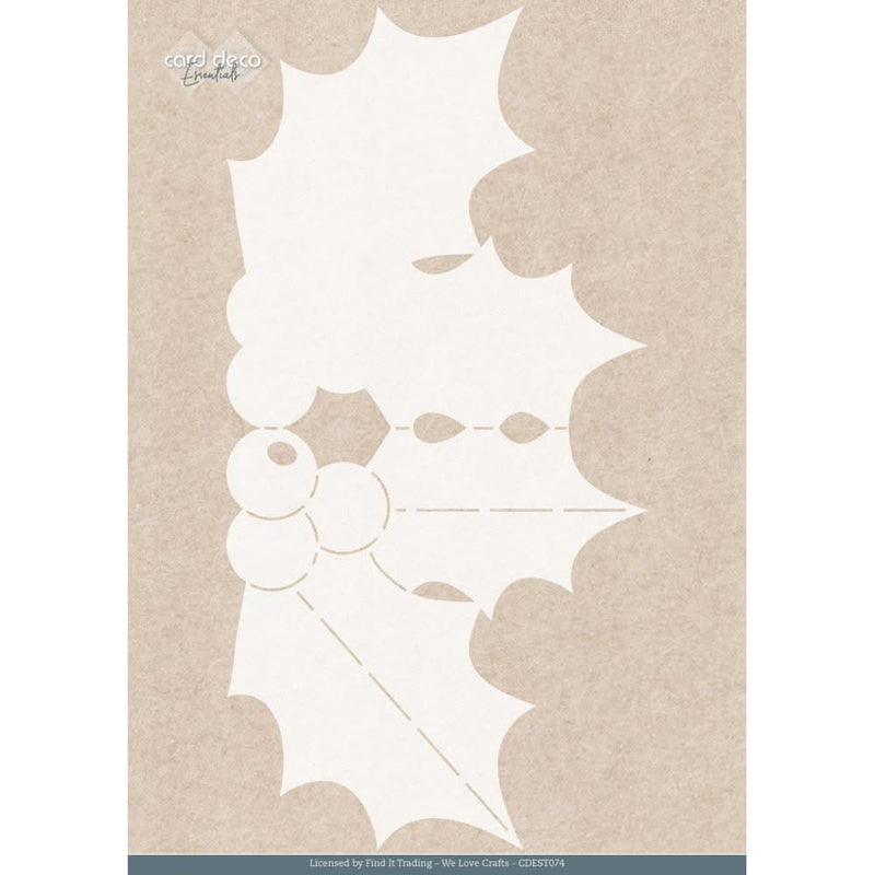 Find It Trading Card Deco Essentials Stencil Floral Holly A4, Floral Christmas