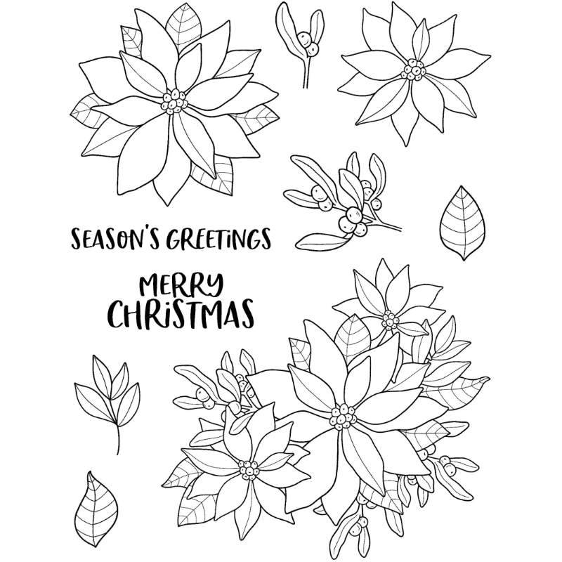 Creative Expressions Jane's Doodles Clear Stamp Set 6"x 8" - Poinsettia*