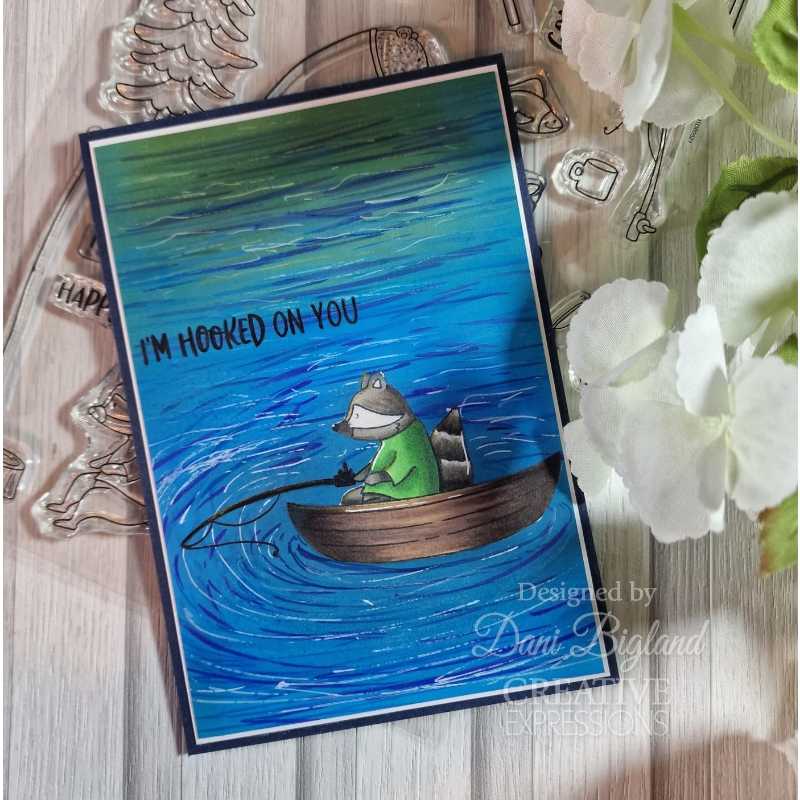 Creative Expressions Jane's Doodles Clear Stamp Set 6"x 8" - Gone Fishing*