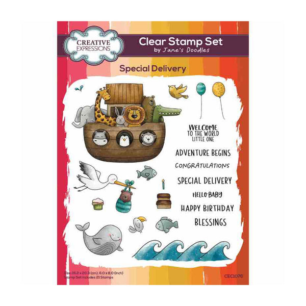 Creative Expressions Jane's Doodles Clear Stamp Set 6"x 8" - Special Delivery