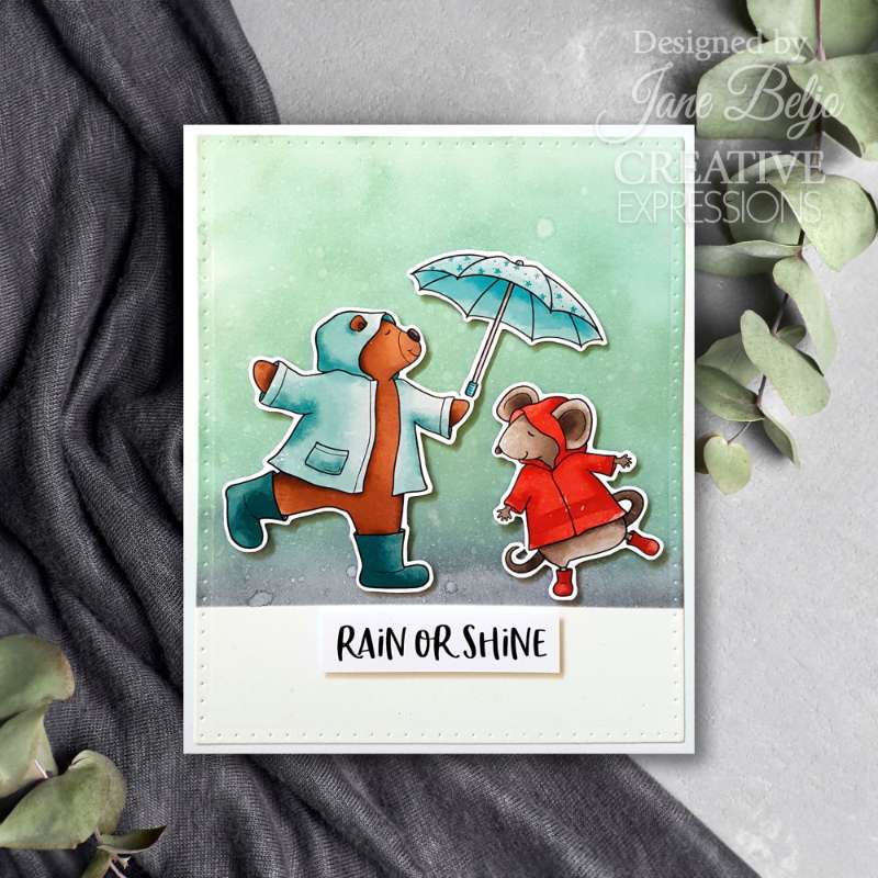 Creative Expressions Jane's Doodles Clear Stamp Set 4"x 6" - Dancing In The Rain*