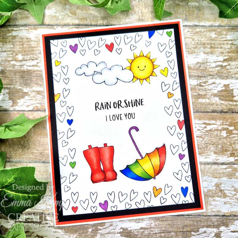 Creative Expressions Jane's Doodles Clear Stamp Set 4"x 6" - Rain or Shine*