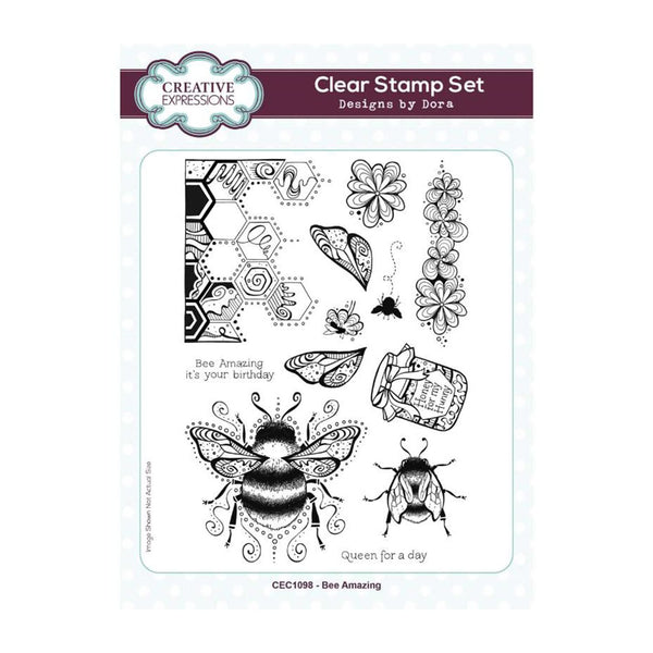 Creative Expressions Clear Stamp Set 6"x 8" By Dora Shrive - Bee Amazing