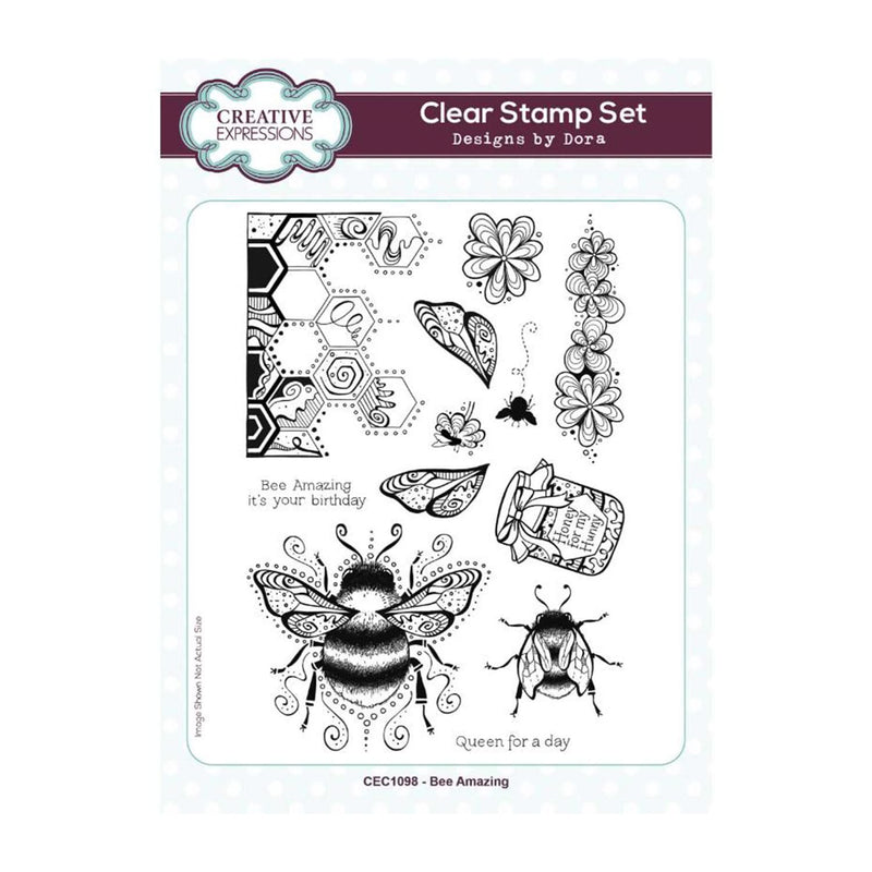Creative Expressions Clear Stamp Set 6"x 8" By Dora Shrive - Bee Amazing