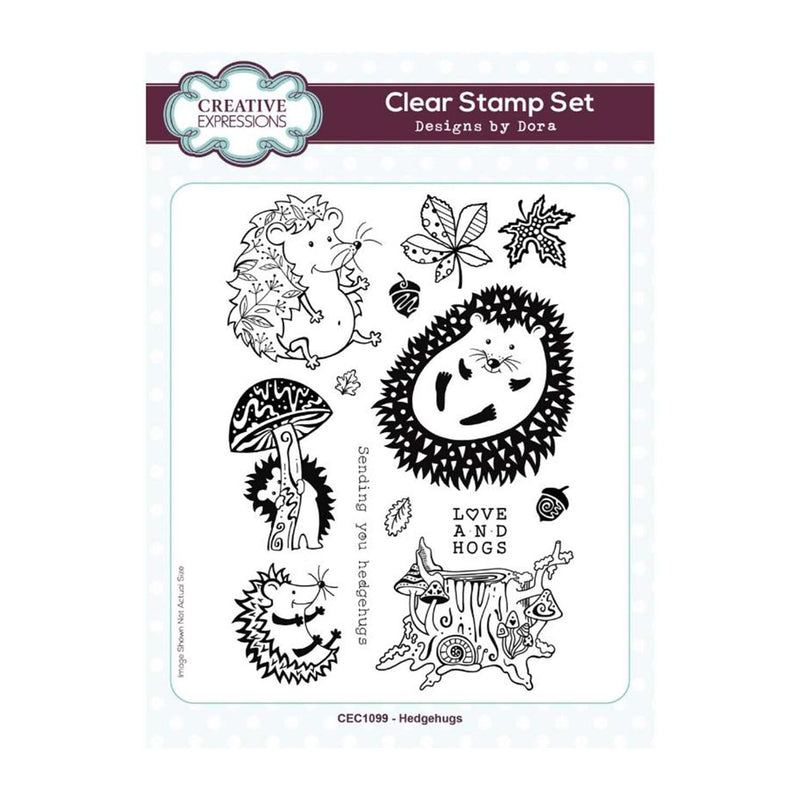Creative Expressions Clear Stamp Set 6"x 8" By Dora Shrive - Hedgehogs