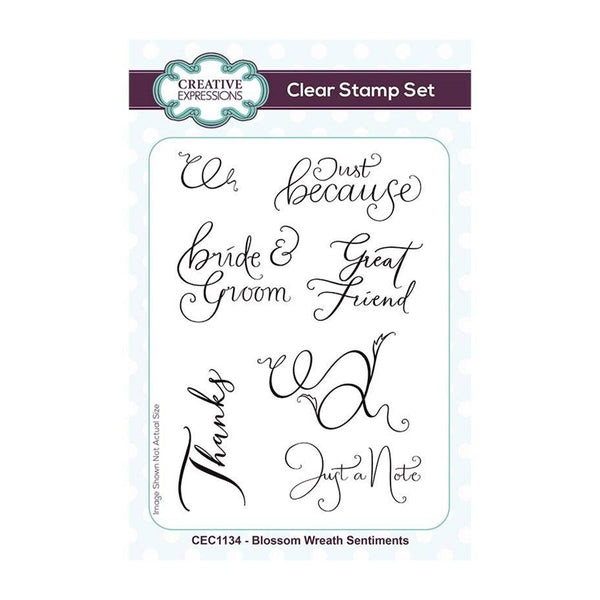Creative Expressions Clear Stamp Set 4"x 6" - Blossom Wreath Sentiments