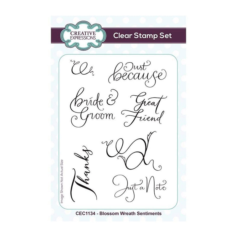 Creative Expressions Clear Stamp Set 4"x 6" - Blossom Wreath Sentiments