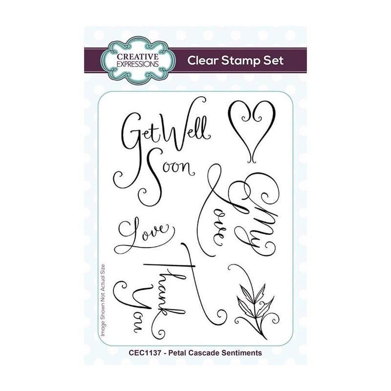 Creative Expressions Clear Stamp Set 4"x 6" - Petal Cascade Sentiments