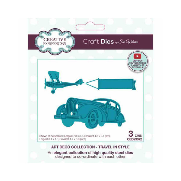 Creative Expressions Craft Dies By Sue Wilson - Art Deco Collection - Travel In Style