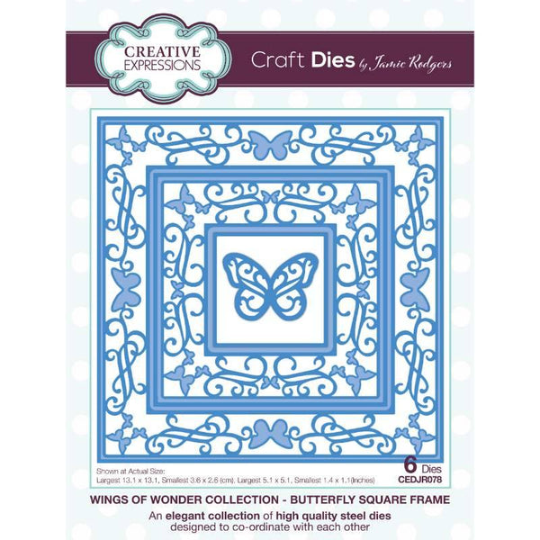 Creative Expressions Craft Dies by Jamie Rodgers - Butterfly Square Frame