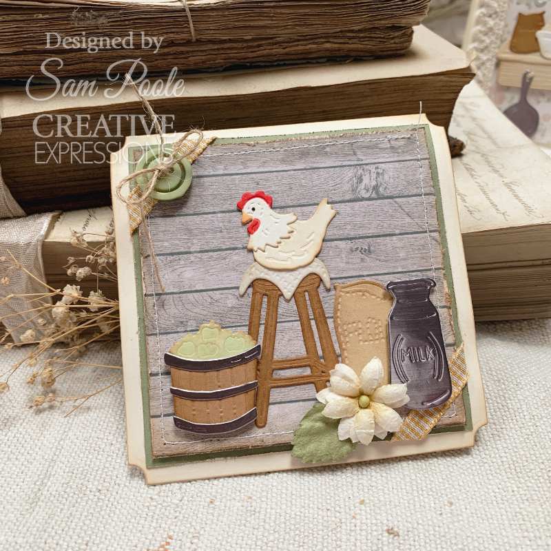 Creative Expressions Craft Die By Sam Poole - Rustic Homestead - Kitchen Stool Set