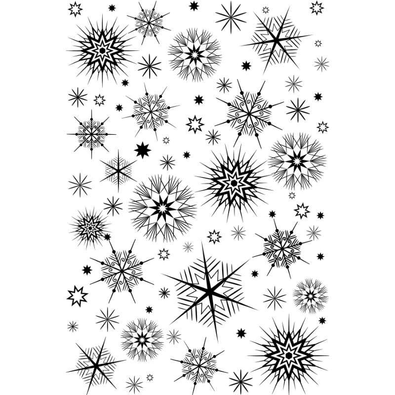 Creative Expressions A6 Pre-Cut Rubber Background Stamp - Kaleido-Snow*